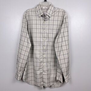 Peter Millar 100% Cotton Men's Plaid Long Sleeve Button Down Shirt Size L Preppy